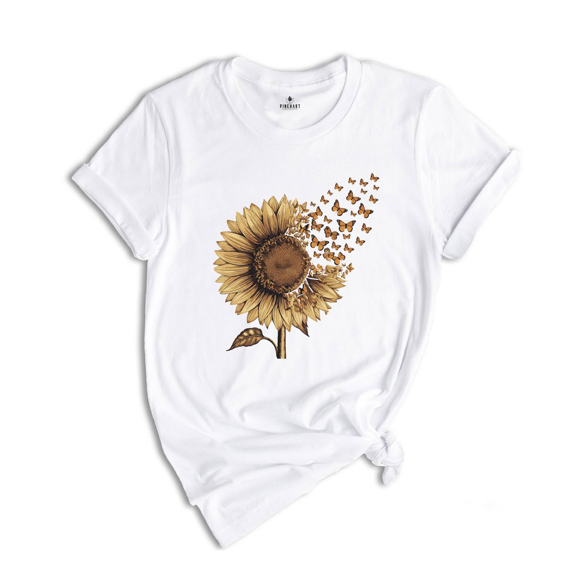 Sunflower Butterfly Shirt, Butterfly Shirt, Sunflower Sweatshirt, Mother's Day Gift Shirt,Floral Sweatshirt,Botanical Shirt,Flower Girl Gift