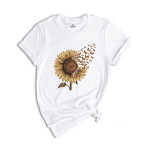 Sunflower Butterfly Shirt, Butterfly Shirt, Sunflower Sweatshirt, Mother's Day Gift Shirt,Floral Sweatshirt,Botanical Shirt,Flower Girl Gift