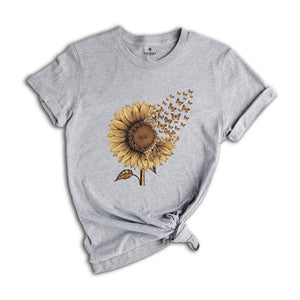 Sunflower Butterfly Shirt, Butterfly Shirt, Sunflower Sweatshirt, Mother's Day Gift Shirt,Floral Sweatshirt,Botanical Shirt,Flower Girl Gift