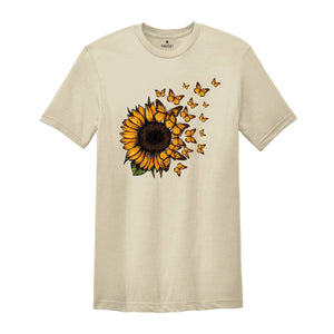 Sunflower Butterfly Shirt, Butterfly Tee, Sunflower Shirt, Floral Shirt, Love Butterfly Shirt, Sunflower Tshirt, Gardener Tee