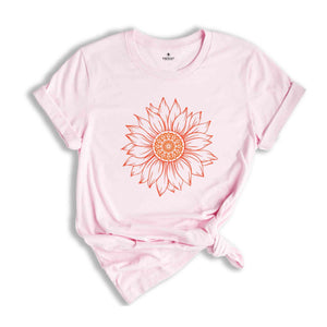 Sunflower Shirt, Minimalist T-Shirts, Gifts for Women, Aesthetic Tees, Wild Flowers Graphic Tees, Summer Floral Shirts