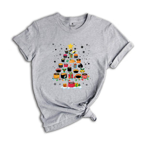 Sushi Shirt, Christmas Sushi Tree, Cute Sushi Gift, Christmas Gift Tee, Japanese Cuisine Sushi Lover Foodie Shirt, Cute Gift