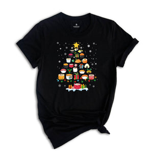 Sushi Shirt, Christmas Sushi Tree, Cute Sushi Gift, Christmas Gift Tee, Japanese Cuisine Sushi Lover Foodie Shirt, Cute Gift