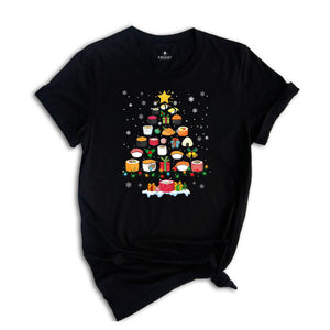 Sushi Shirt, Christmas Sushi Tree, Cute Sushi Gift, Christmas Gift Tee, Japanese Cuisine Sushi Lover Foodie Shirt, Cute Gift