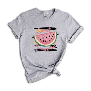 Sweet Summertime T-Shirt, Cute Watermelon Summer Shirt, Beach Tee, Girls Summer Trip Gifts, Vibrant Summertime Tee