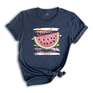 Sweet Summertime T-Shirt, Cute Watermelon Summer Shirt, Beach Tee, Girls Summer Trip Gifts, Vibrant Summertime Tee