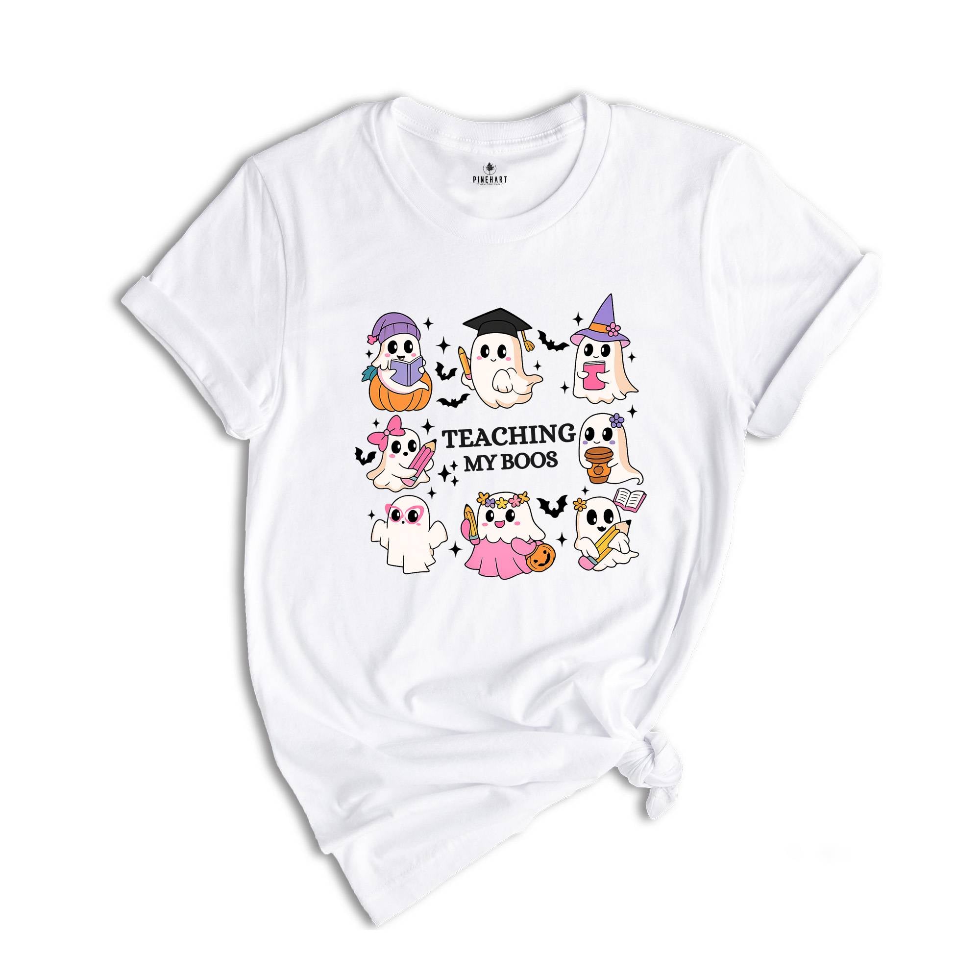 Teaching My Boos Halloween Teacher Shirt, Cute Ghost Teacher Tee, Fall School Shirt, Spooky Season, Teacher Ghost Tee, Ghost Teacher Tee
