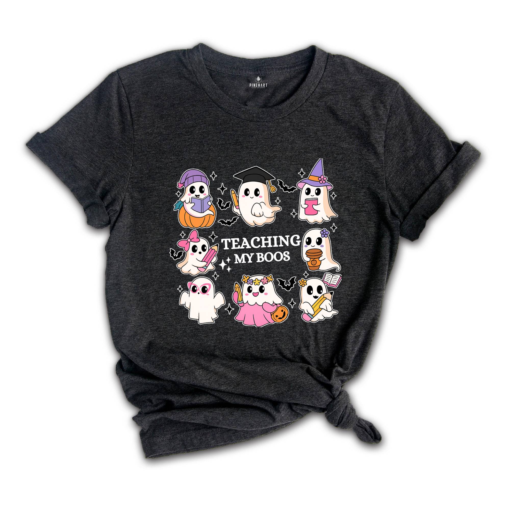 Teaching My Boos Halloween Teacher Shirt, Cute Ghost Teacher Tee, Fall School Shirt, Spooky Season, Teacher Ghost Tee, Ghost Teacher Tee