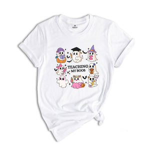 Teaching My Boos Halloween Teacher Shirt, Cute Ghost Teacher Tee, Fall School Shirt, Spooky Season, Teacher Ghost Tee, Ghost Teacher Tee