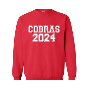 Team Mascot , Cobras Team  Mascot Crewneck, School Team Spirit, Cobras Fan Sweatshirt, Cobras School , Cobras Football
