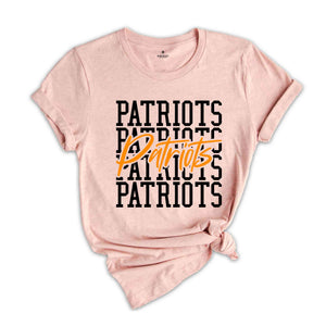 Team Mascot Shirt, Patriots Team Shirt, Patriots Team Spirit Shirt, Patriots Fan Shirt, Patriots School Shirt, Patriots School Spirit