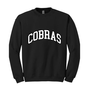 Team Mascot Sweatshirt, Cobras Mascot Sweatshirt, Cobras Team Spirit Sweatshirt, Cobras Fan Sweatshirt, Cobras School Sweatshirt