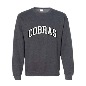 Team Mascot Sweatshirt, Cobras Mascot Sweatshirt, Cobras Team Spirit Sweatshirt, Cobras Fan Sweatshirt, Cobras School Sweatshirt