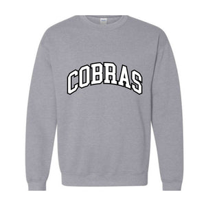 Team Mascot Sweatshirt, Cobras Mascot Sweatshirt, Cobras Team Spirit Sweatshirt, Cobras Fan Sweatshirt, Cobras School Sweatshirt
