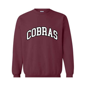 Team Mascot Sweatshirt, Cobras Mascot Sweatshirt, Cobras Team Spirit Sweatshirt, Cobras Fan Sweatshirt, Cobras School Sweatshirt
