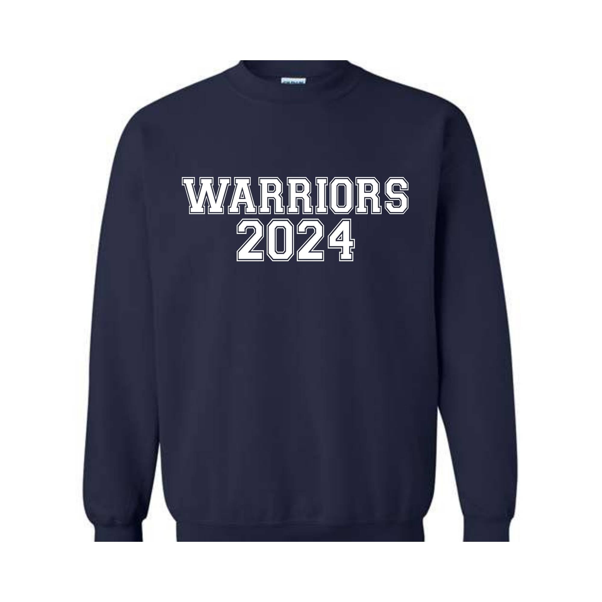 Team Mascot , Warriors-Mascot Crewneck, School Team Spirit, Warriors Fan Sweatshirt, Warriors Hoodie, Warriors Football