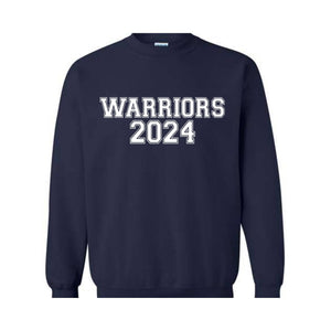 Team Mascot , Warriors-Mascot Crewneck, School Team Spirit, Warriors Fan Sweatshirt, Warriors Hoodie, Warriors Football