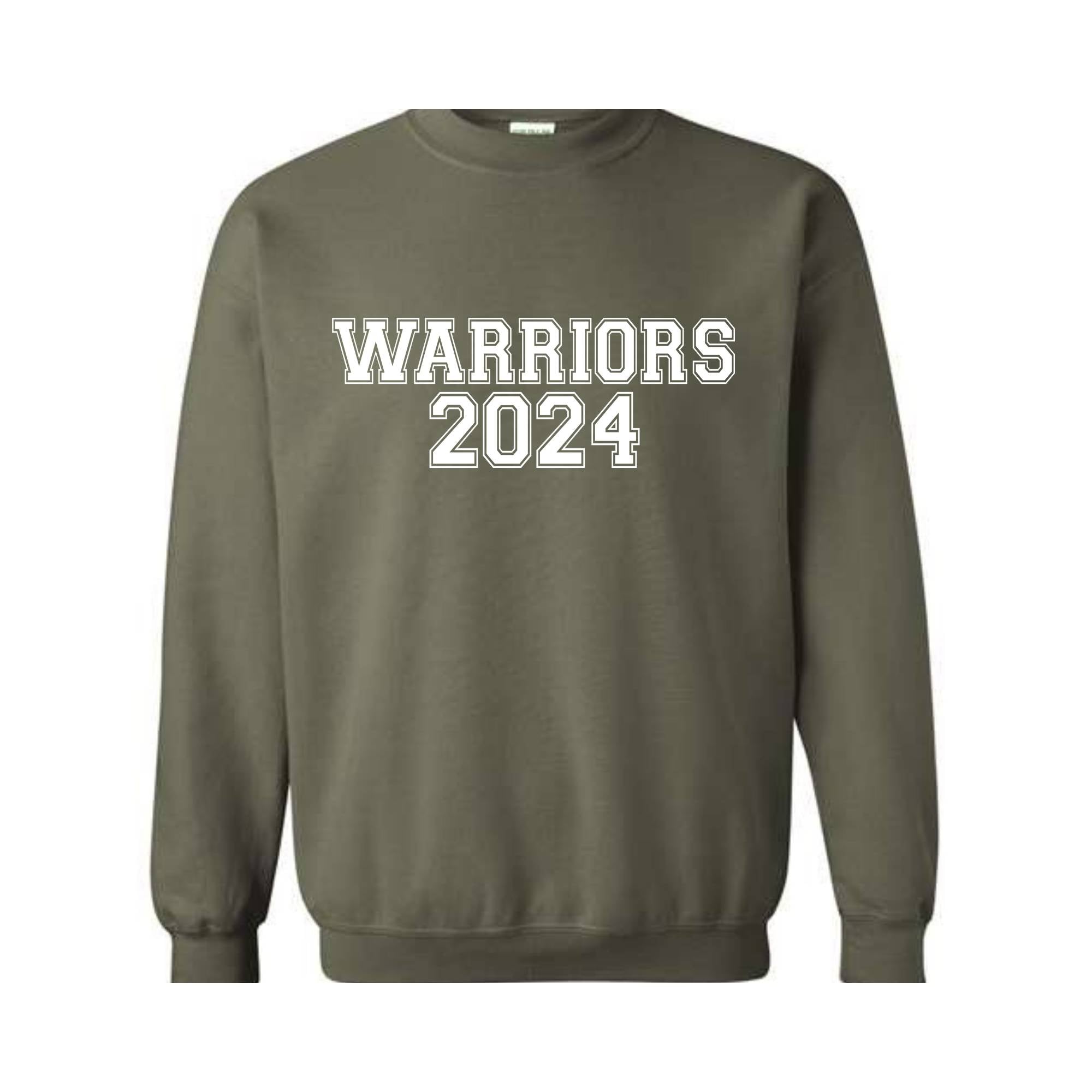 Team Mascot , Warriors-Mascot Crewneck, School Team Spirit, Warriors Fan Sweatshirt, Warriors Hoodie, Warriors Football