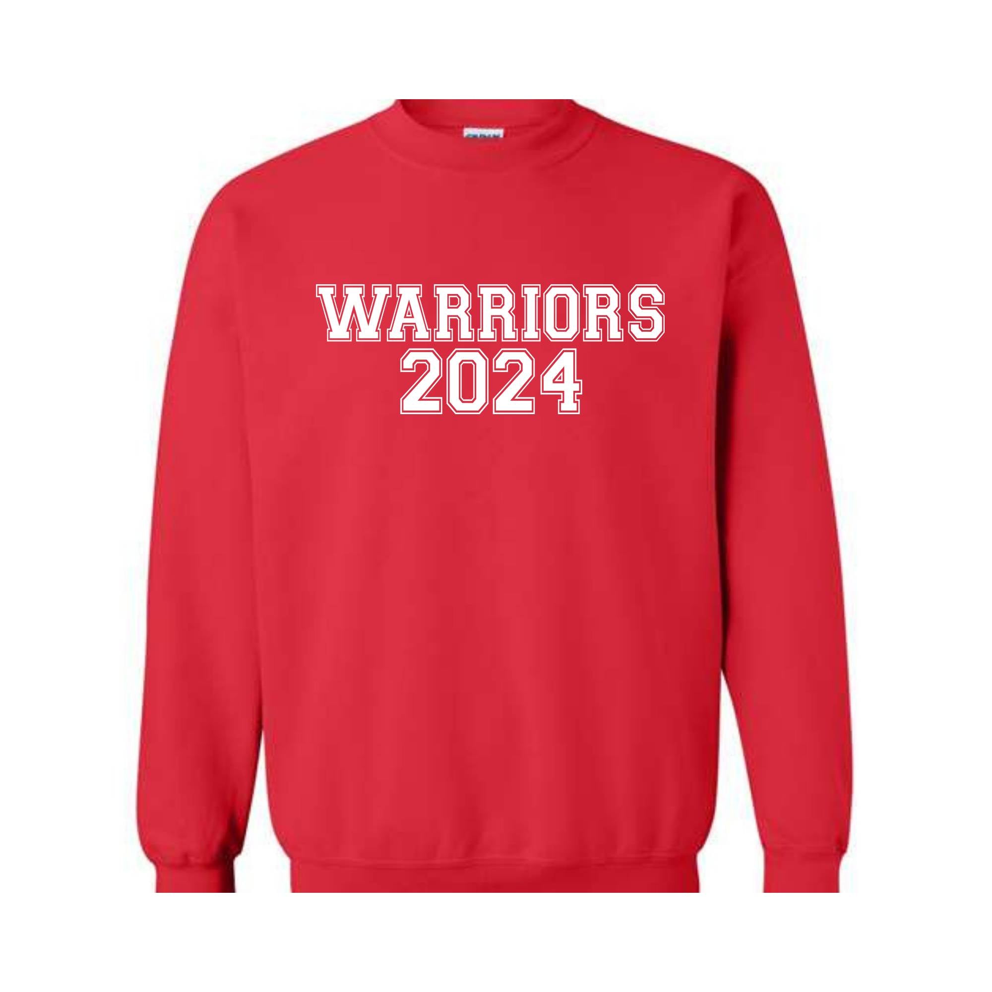 Team Mascot , Warriors-Mascot Crewneck, School Team Spirit, Warriors Fan Sweatshirt, Warriors Hoodie, Warriors Football