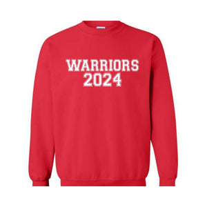 Team Mascot , Warriors-Mascot Crewneck, School Team Spirit, Warriors Fan Sweatshirt, Warriors Hoodie, Warriors Football