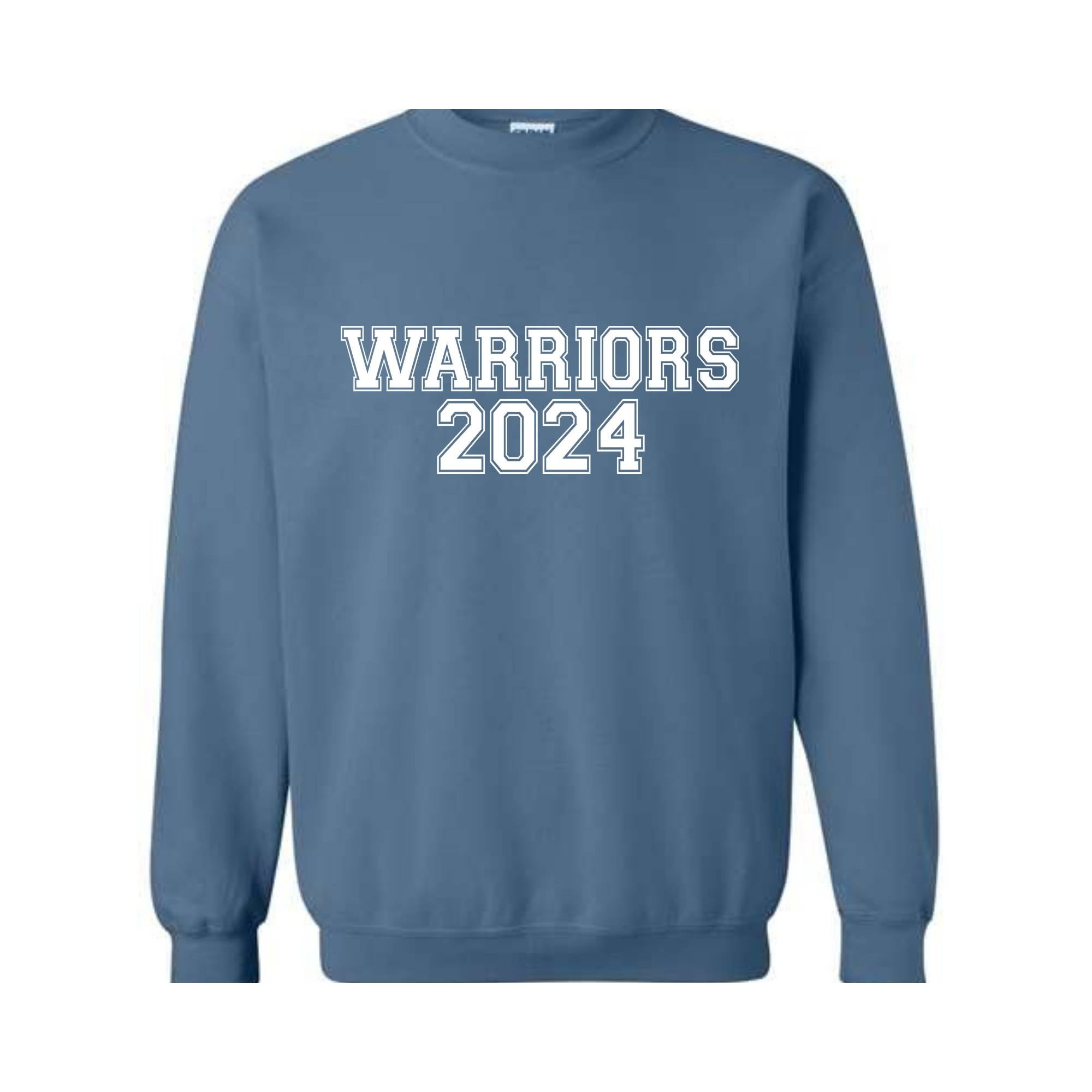 Team Mascot , Warriors-Mascot Crewneck, School Team Spirit, Warriors Fan Sweatshirt, Warriors Hoodie, Warriors Football