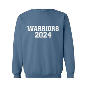 Team Mascot , Warriors-Mascot Crewneck, School Team Spirit, Warriors Fan Sweatshirt, Warriors Hoodie, Warriors Football