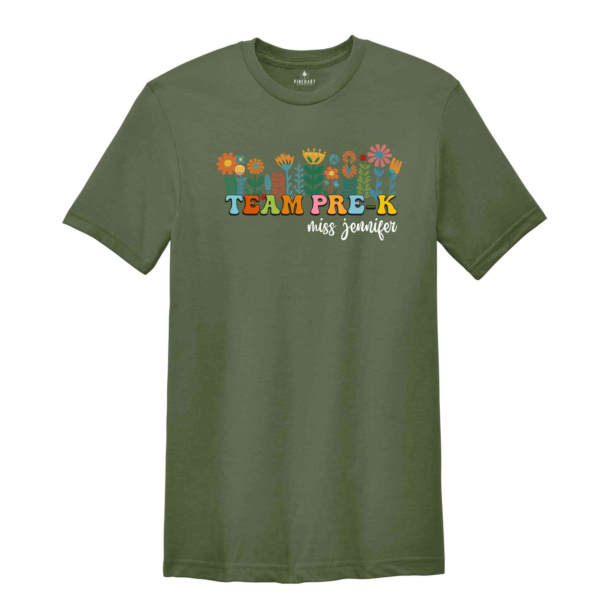 Team Pre-K Shirt, Custom Teacher Shirt, Pre K Teacher Shirt, Personalized Teacher Gifts, Back To School Shirt, Cute Teacher Shirt