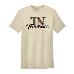 Tennessee Shirt, Leopard Print TN Shirt, Tennessee Football Shirt, Game Day Shirt, Go Tennessee Shirt, Sport Mom Tee