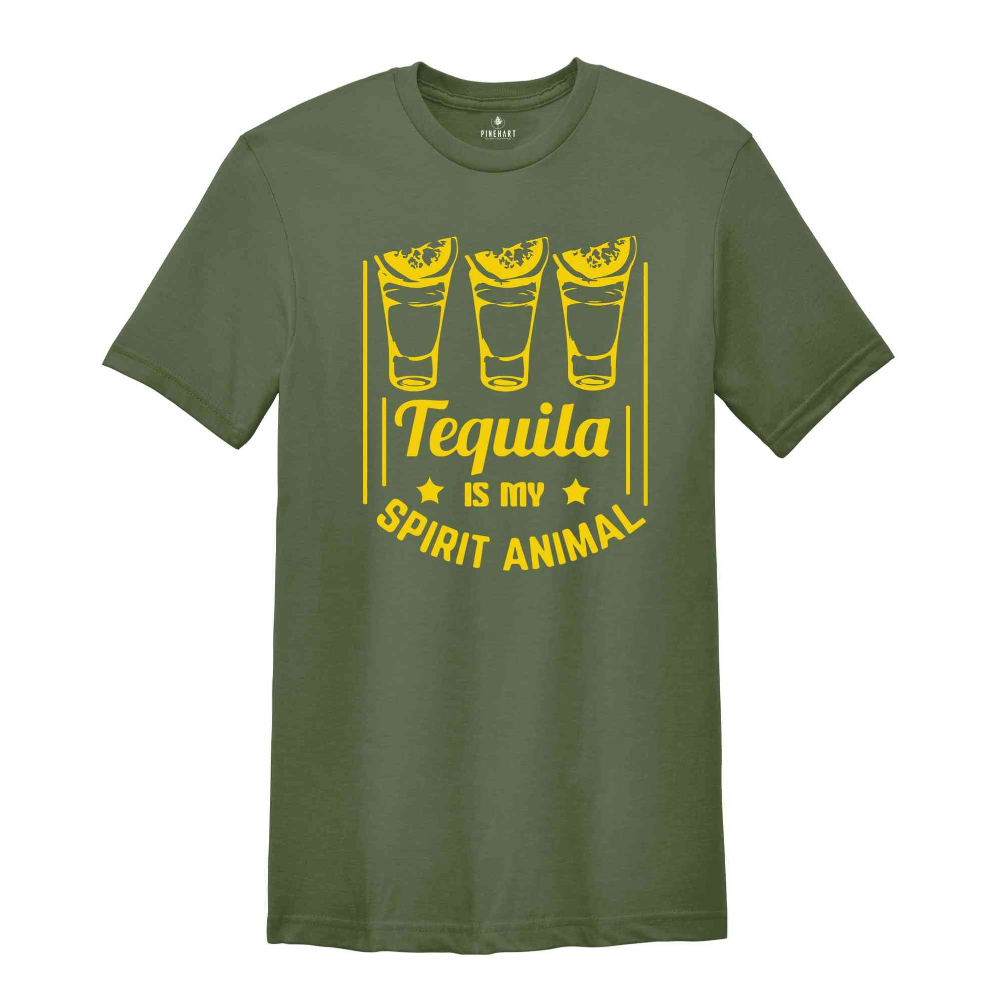 Tequila Is My Spirit Animal Shirt, Drinking Shirt, Drinking Friends gift, Tequila Lover, Funny Drinking, Tequila Shirt, Funny Cinco de Mayo