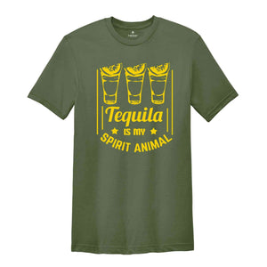 Tequila Is My Spirit Animal Shirt, Drinking Shirt, Drinking Friends gift, Tequila Lover, Funny Drinking, Tequila Shirt, Funny Cinco de Mayo