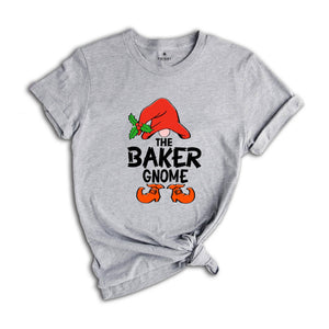 The Baker Gnome T-Shirt, Christmas Party Shirt, Baker Tester Holiday Gift, Baking Team, Christmas Squad, Baker Tee