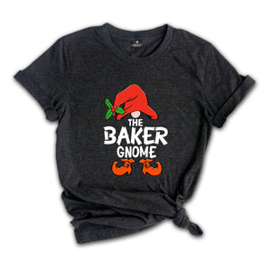 The Baker Gnome T-Shirt, Christmas Party Shirt, Baker Tester Holiday Gift, Baking Team, Christmas Squad, Baker Tee