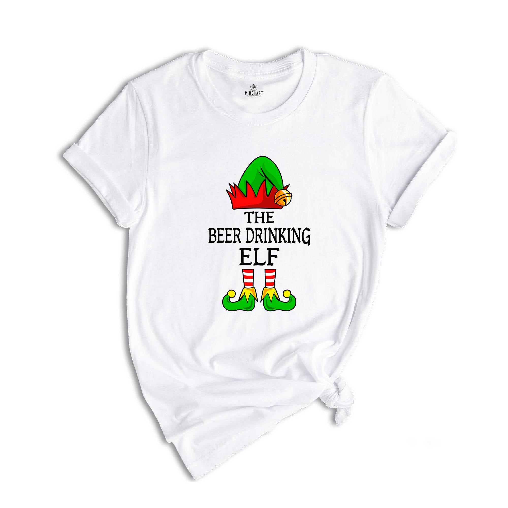 The Beer Drinking Elf T-Shirt, Funny Elf Shirt, Christmas Party Tee, Ugly Christmas Shirt, Day Drinking Shirt, Christmas Gift