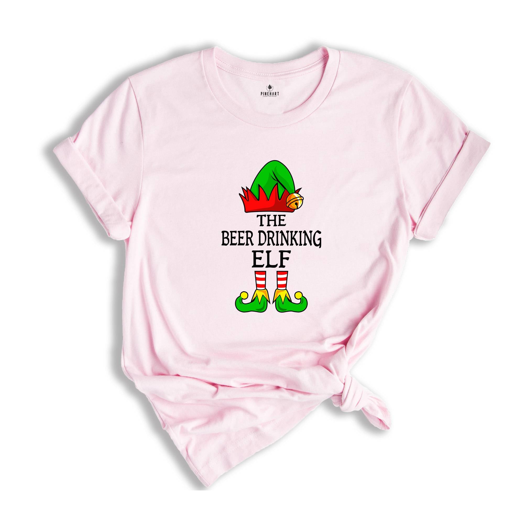 The Beer Drinking Elf T-Shirt, Funny Elf Shirt, Christmas Party Tee, Ugly Christmas Shirt, Day Drinking Shirt, Christmas Gift