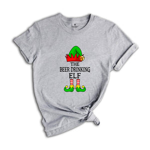 The Beer Drinking Elf T-Shirt, Funny Elf Shirt, Christmas Party Tee, Ugly Christmas Shirt, Day Drinking Shirt, Christmas Gift