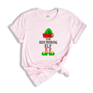 The Beer Drinking Elf T-Shirt, Funny Elf Shirt, Christmas Party Tee, Ugly Christmas Shirt, Day Drinking Shirt, Christmas Gift