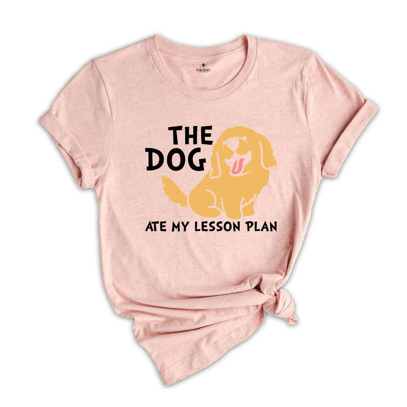 The Dog Ate My Lesson Plan Shirt, Floral Dog Shirt, Happy Tail Dog Tee, Golden Dog Gift, Sassy Dog Shirt