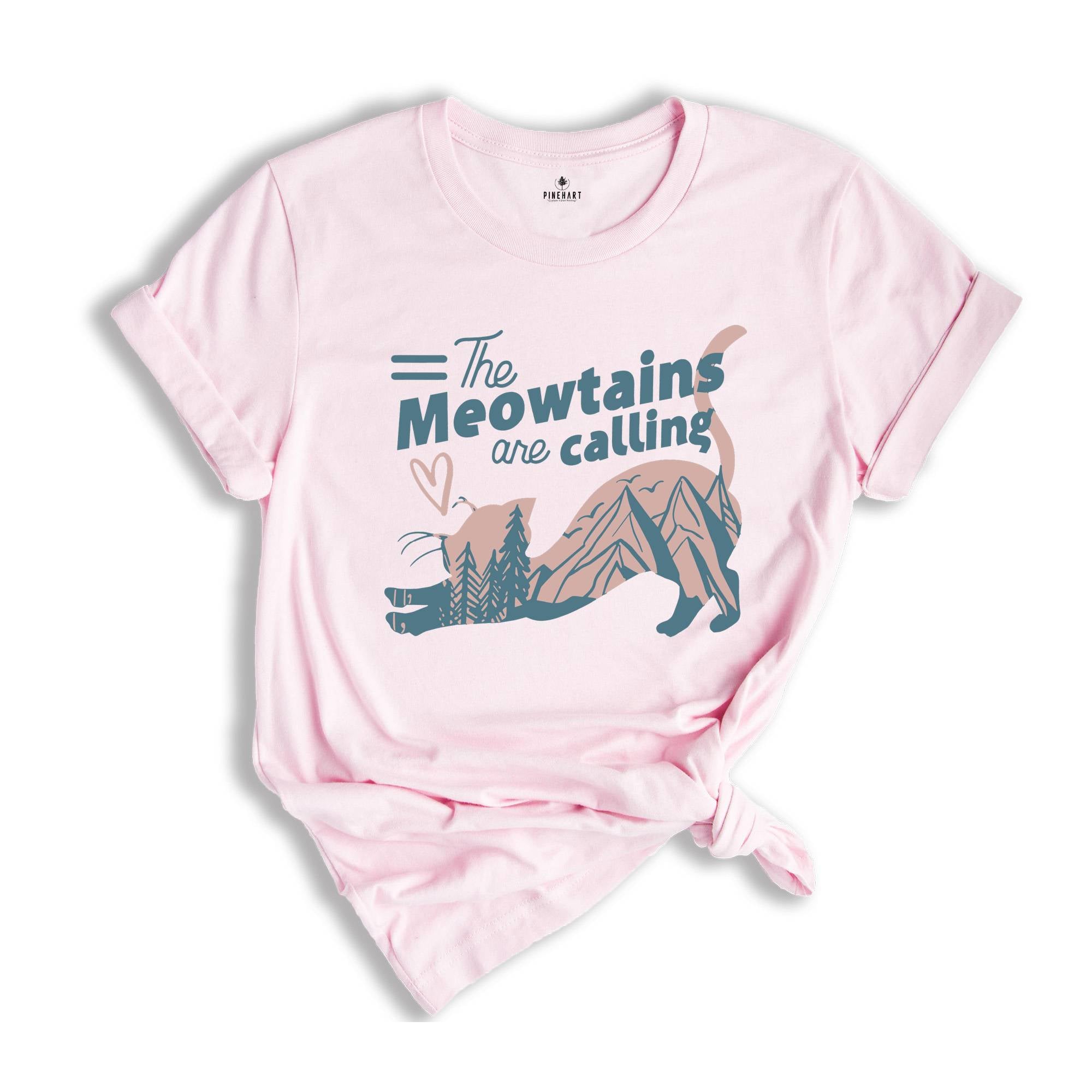 The Mountains Are Calling, Camping shirt, Happy Camper, Hiking Shirt, Adventure Awaits, Cat mama, Cat Owner Gift