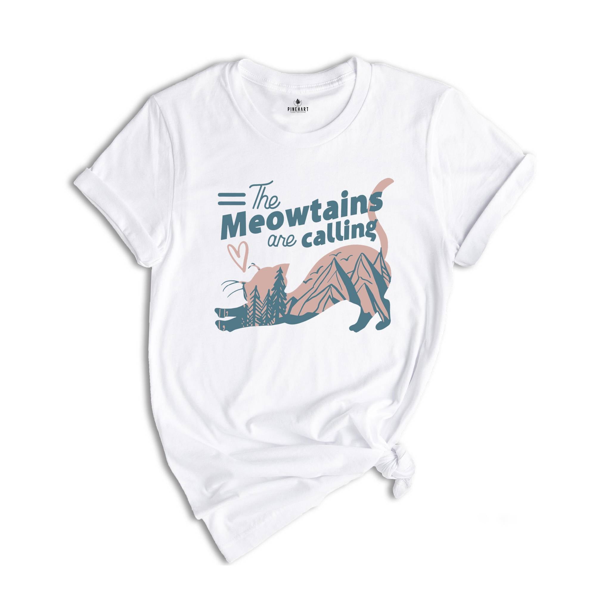 The Mountains Are Calling, Camping shirt, Happy Camper, Hiking Shirt, Adventure Awaits, Cat mama, Cat Owner Gift