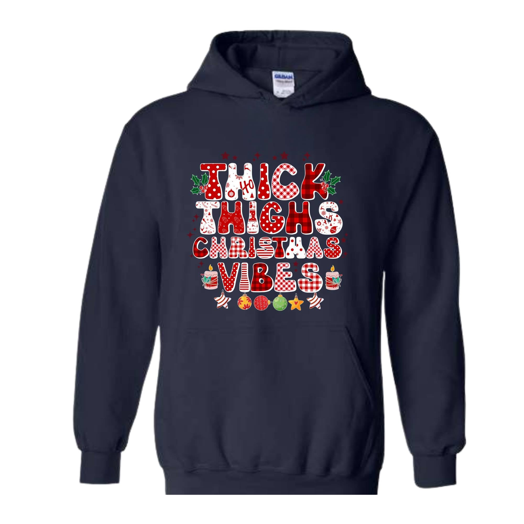 Thick Thighs Christmas Vibes Hoodie, Christmas Hoodie, Funny Christmas Hoodie, Cute Hoodie, Christmas Party Outfit, Xmas Gift