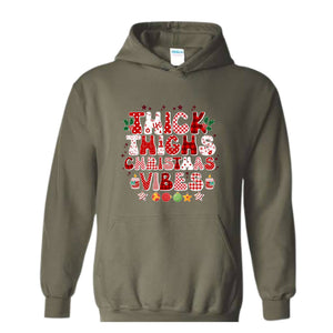 Thick Thighs Christmas Vibes Hoodie, Christmas Hoodie, Funny Christmas Hoodie, Cute Hoodie, Christmas Party Outfit, Xmas Gift