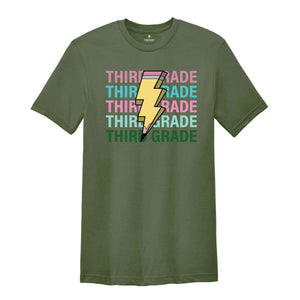 Third Grade Pencil Shirt, Pencil Bolt Shirt, Retro Shirt, Back To School Shirt, School Shirt, Teacher Shirt, Pencil Shirt, Teacher Gift