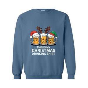 This Is My Christmas Drinking Sweatshirt, Beer Drinking Christmas Sweatshirt,  Beer Lover Gifts