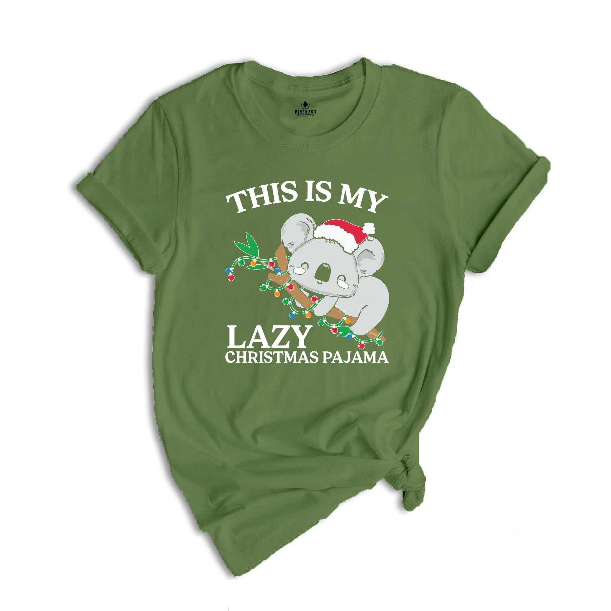 This is My Lazy Christmas Pajama Shirt, Funny Christmas Shirt, Christmas Koala T-Shirt, Christmas Lights Koala, Holiday Shirt