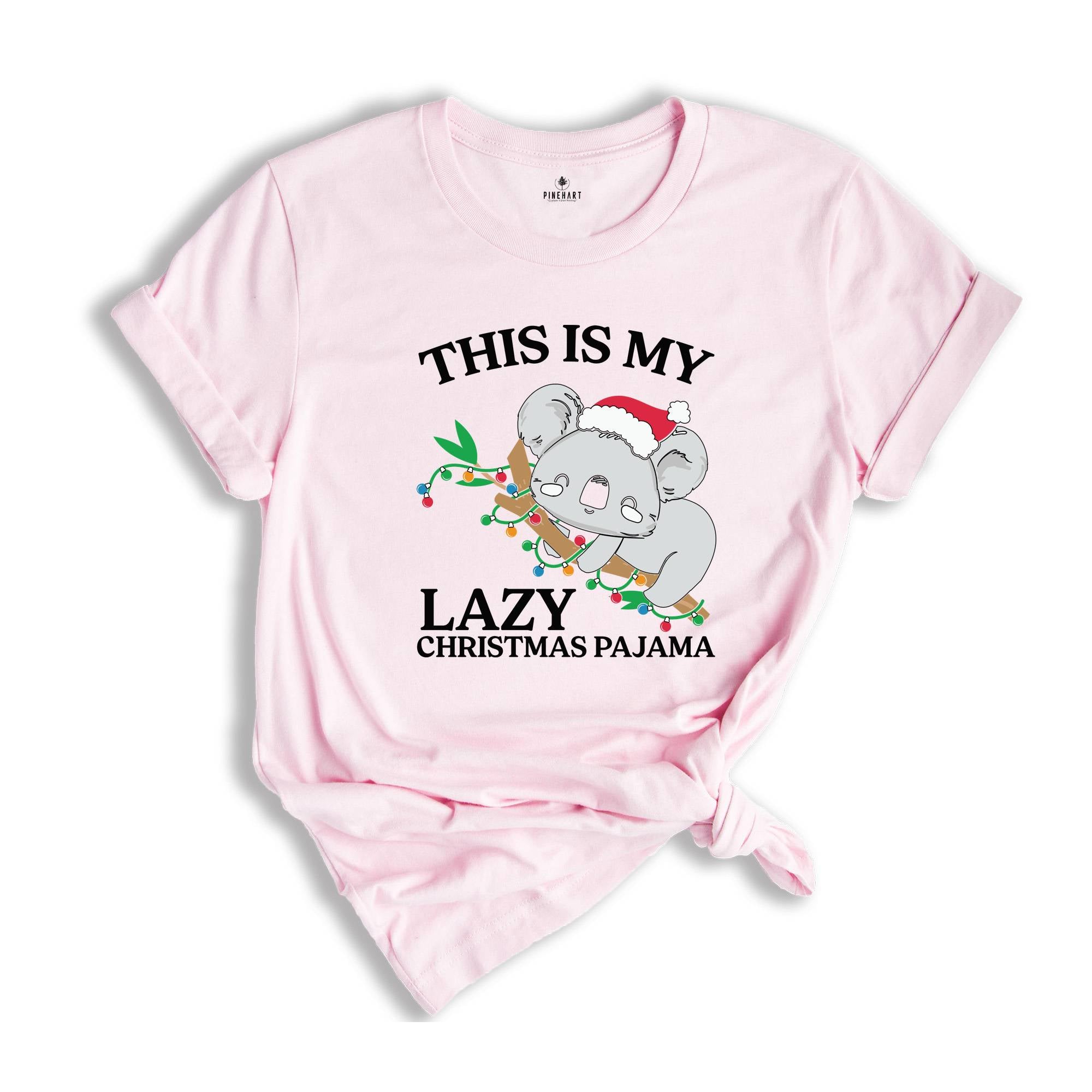 This is My Lazy Christmas Pajama Shirt, Funny Christmas Shirt, Christmas Koala T-Shirt, Christmas Lights Koala, Holiday Shirt