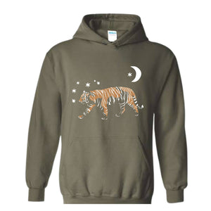 Tiger Sweatshirt, Retro Tiger Crewneck Sweatshirt, Celestial Tiger Tee, Asian Zodiac Tiger Hoodie, Astrology Gift, Vintage Tiger Sweatshirt
