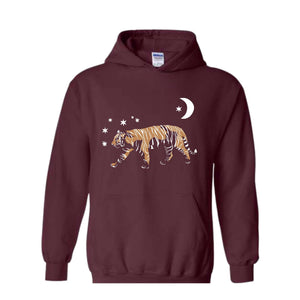 Tiger Sweatshirt, Retro Tiger Crewneck Sweatshirt, Celestial Tiger Tee, Asian Zodiac Tiger Hoodie, Astrology Gift, Vintage Tiger Sweatshirt