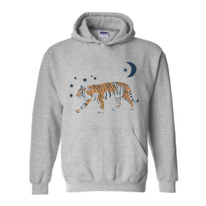 Tiger Sweatshirt, Retro Tiger Crewneck Sweatshirt, Celestial Tiger Tee, Asian Zodiac Tiger Hoodie, Astrology Gift, Vintage Tiger Sweatshirt