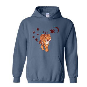 Tiger Sweatshirt, Retro Tiger Lover Hoodie, Celestial Tiger Sweatshirt, Asian Tiger Hoodie, Zodiac Aesthetic Sweatshirt, Astrology Hoodie