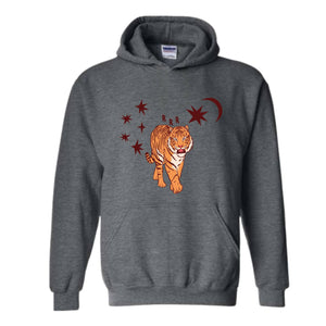 Tiger Sweatshirt, Retro Tiger Lover Hoodie, Celestial Tiger Sweatshirt, Asian Tiger Hoodie, Zodiac Aesthetic Sweatshirt, Astrology Hoodie